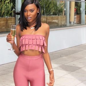 House of CB bandage set in rosé mauve/pink